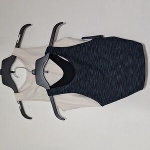 MTA Sport Cream Gray Sleeveless Crop Bra Top